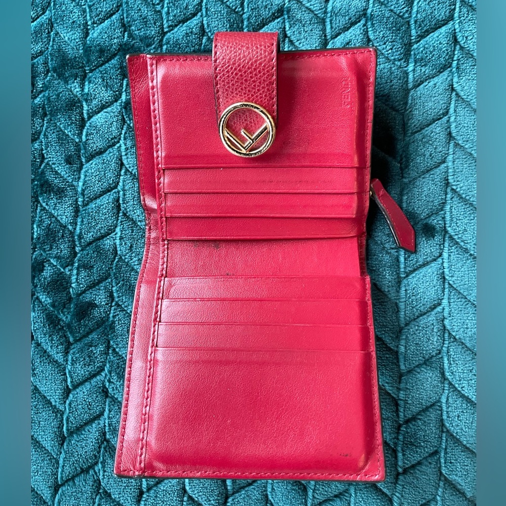 FENDI Vitello Cruise F is Fendi Bi-Color FF 1974 Embossed Compact Wallet - Picture 6 of 17